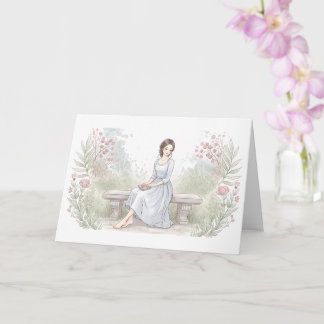 Tarjeta Enviándote Paz - Lectora de Jardín Acuarela
