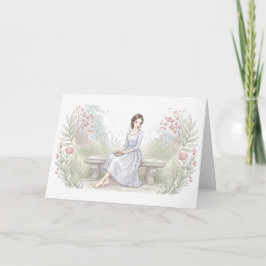 Tarjeta Enviándote Paz - Lectora de Jardín Acuarela