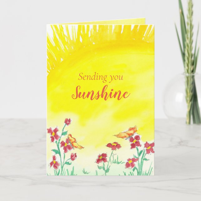 Tarjeta Enviándote Sunshine Pensando En Tu Amor (Anverso)