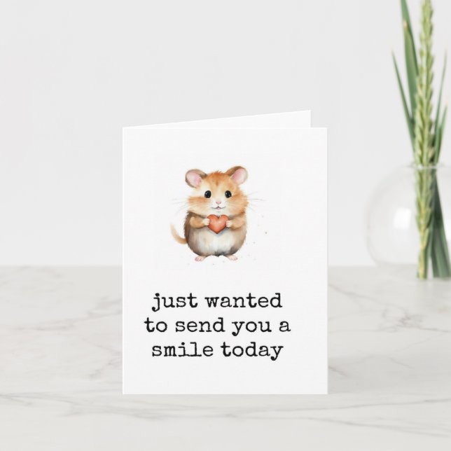 Tarjeta Enviándote una sonrisa hoy, pensando en tu carta (Anverso)