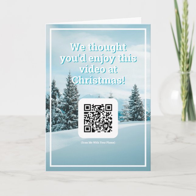 Tarjeta Enviar un video por código QR a un Navidad (Anverso)