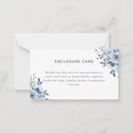 Tarjeta envolvente de nota plana floral azul