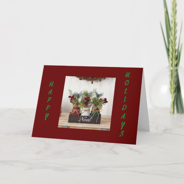 Tarjeta **Envuélvete en una Navidad alegre** (Anverso)