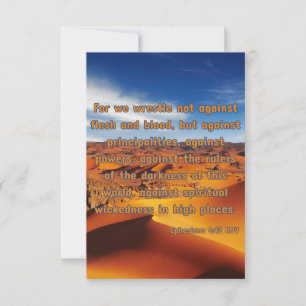 Tarjeta Ephesian 6:12 KJV Biblia Verse Pic Greeting Card