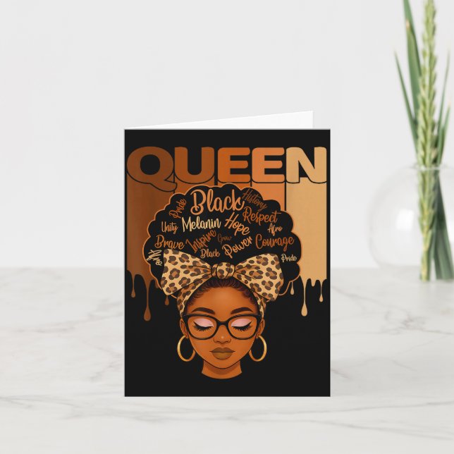 Tarjeta Epic American Melanin History Queen Black African (Anverso)