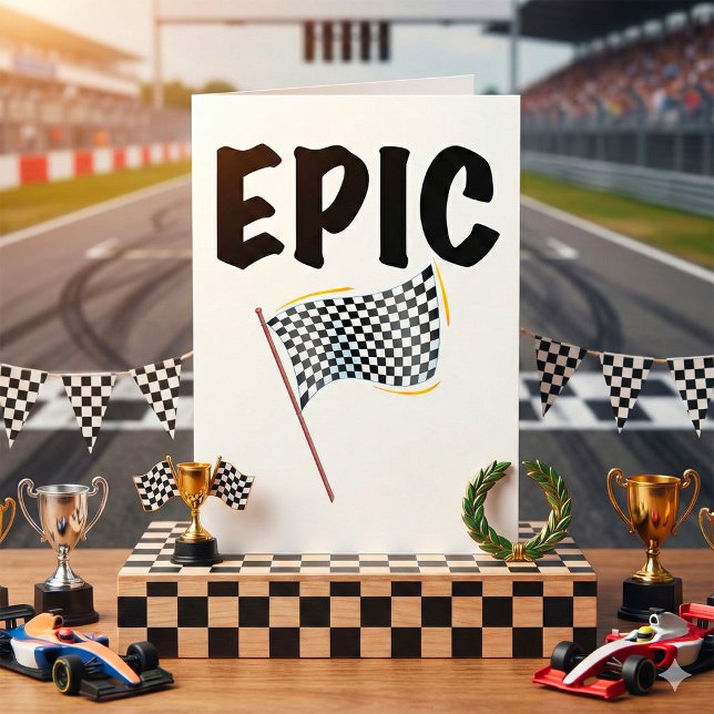 Tarjeta Epic Finish Line Checkered Racing Flag (Subido por el creador)