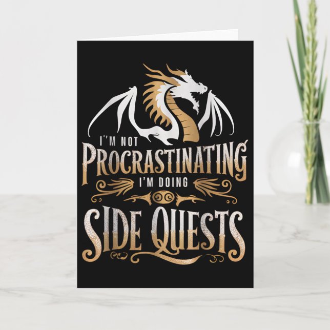 Tarjeta Epic Gamer Fantasy Adventure Apparel Doing Side Qu (Anverso)