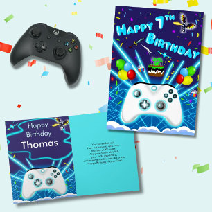 Tarjeta ¡Épic Gamer Feliz sétimo cumpleaños, crítico golpe