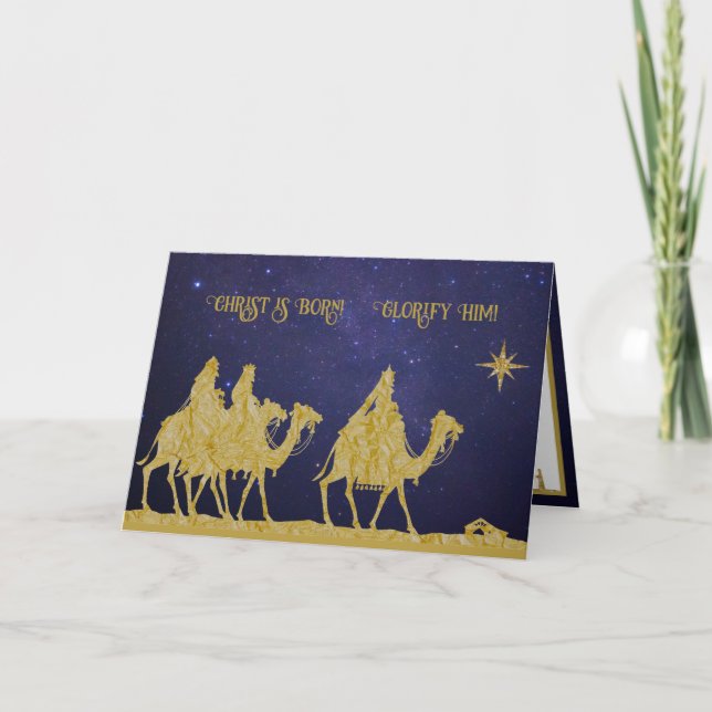 Tarjeta Epifanía Tres Reyes Católicos Ortodoxos Bizantinos (Anverso)