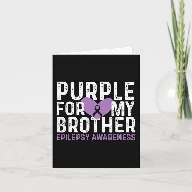 Tarjeta Epilepsia Awareness Purple For My Brother Ribbon (Anverso)