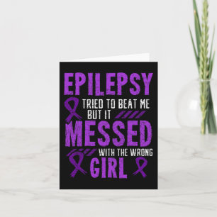 Tarjeta Epilepsia Día del Guerrero Epiléptico Chica Púrpur