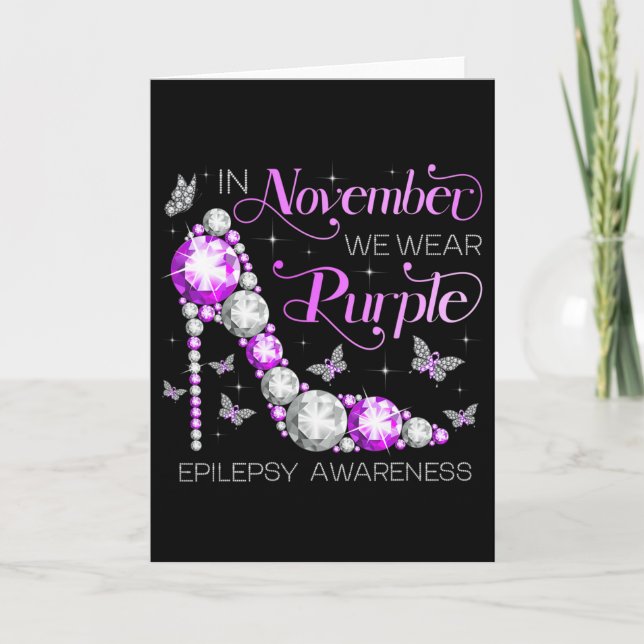 Tarjeta Epilepsy Awareness In November We Wear Purple Butt (Anverso)