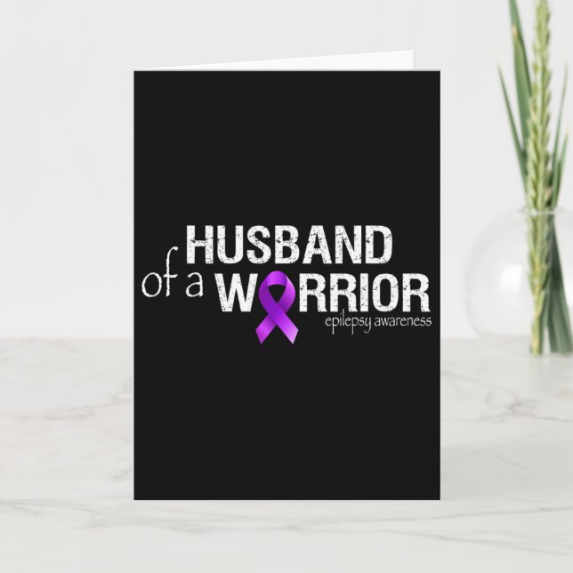 Tarjeta Epilepsy Awareness Month Husbynd Of A Warrior Purp (Anverso)