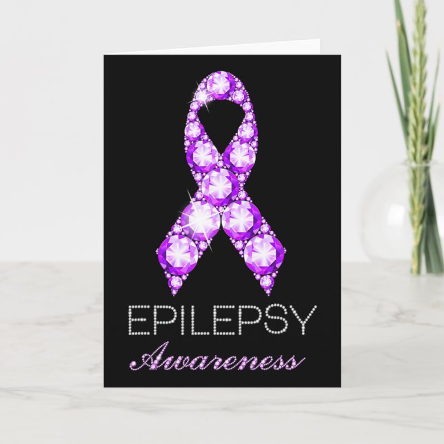 Tarjeta Epilepsy Awareness Purple Ribbon Epilepsy Awarenes (Anverso)