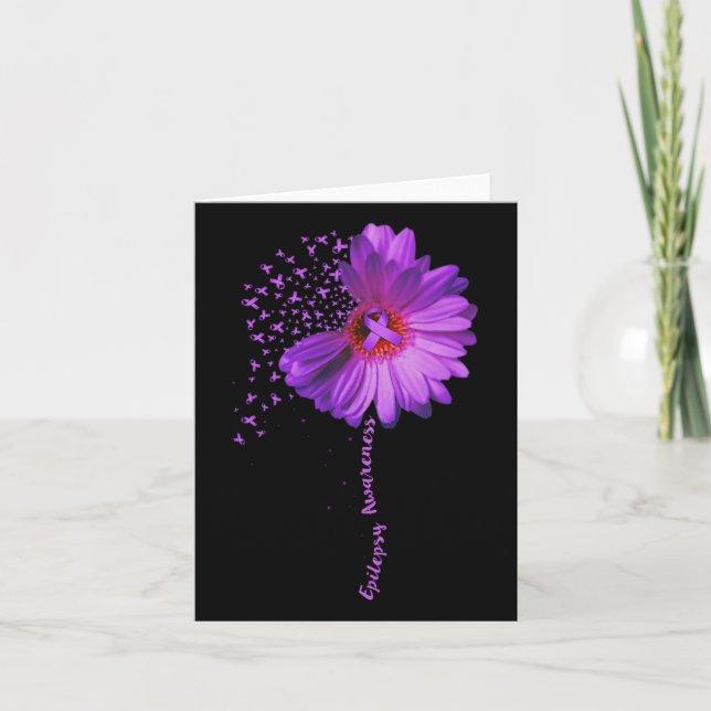 Tarjeta Epilepsy Awareness Sunflower Ribbon Gift (Anverso)