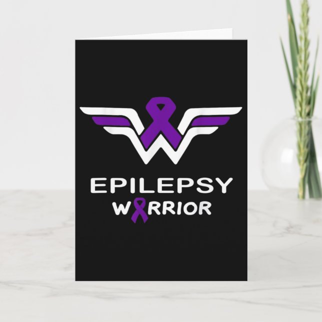 Tarjeta Epilepsy Awareness Warrior Support Survivor Purple (Anverso)
