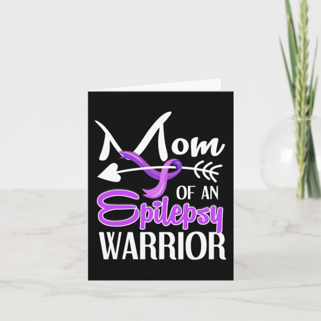 Tarjeta Epilepsy Mom Purple Ribbon Awareness Mother 2 (Anverso)