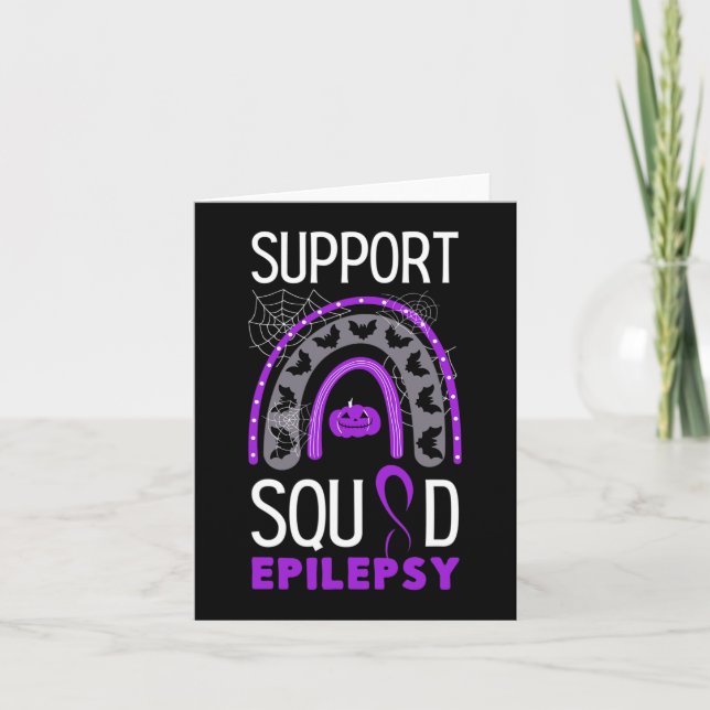 Tarjeta Epilepsy Purple Awareness Ribbon Squad Halloween H (Anverso)