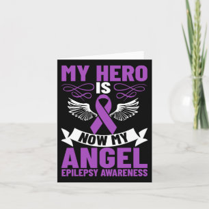 Tarjeta Epilepsy Ribbon Mi Héroe Es Ahora Mi Epilepsia Áng