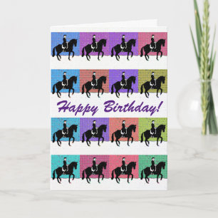 Tarjeta Equestrian Horse Dressage Piaffe Birthday