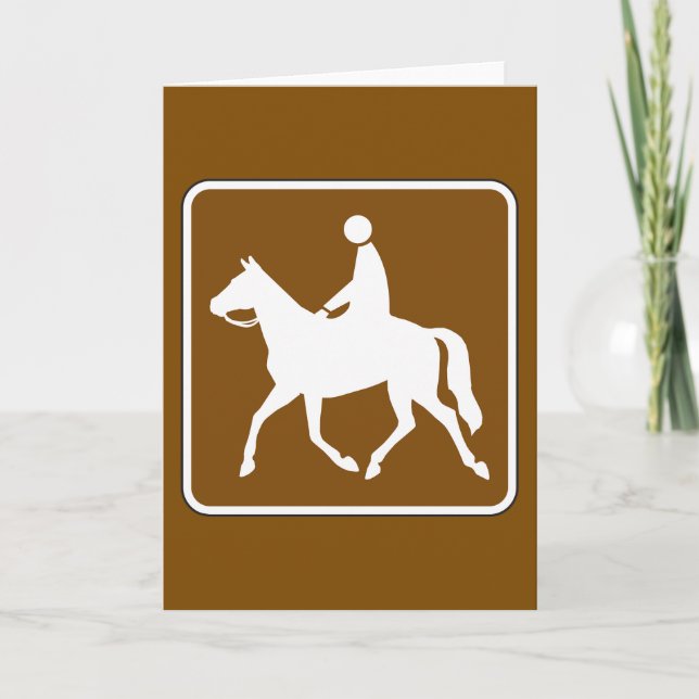 Tarjeta Equestrian Trail Riding Horse Silhouette Icon (Anverso)