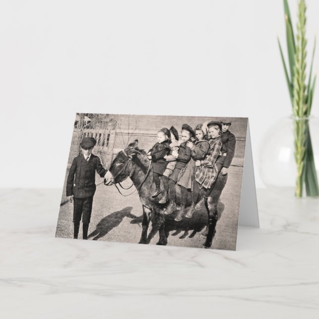 Tarjeta Equilibrio divertido del burro de los niños del (Anverso)