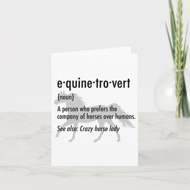 Tarjeta Equine Introvert Funny Horse Lover Gift (Anverso)