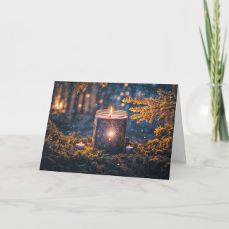 Tarjeta Equinoccio de Otoño Mabon con Vela Mística en la N
