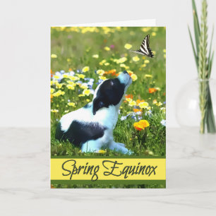 Tarjeta Equinoccio de Primavera Ostara Bendiciones Cachorr