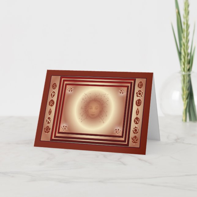 Tarjeta Equinoccio del solsticio de la primavera de Ostara (Anverso)