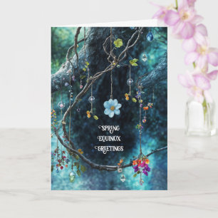 Tarjeta Equinoccio Vernal de Primavera Ostara Flor Hermosa