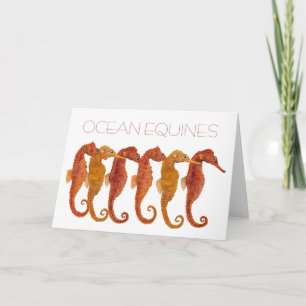 Tarjeta Equinos oceánicos (caballitos de mar)