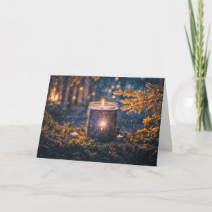 Tarjeta Equinox Mabon de otoño con naturaleza mística de l