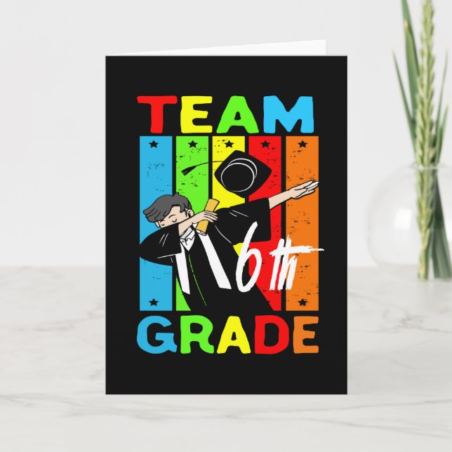 Tarjeta Equipo 6º Grado|De vuelta al equipo escolar 6º Gra (Anverso)