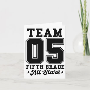 Tarjeta Equipo All-stars de 5to Grado De vuelta al cole De