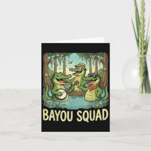 Tarjeta Equipo Bayou Louisiana Cocodrilo Retro Vida Silves