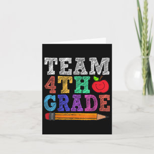 Tarjeta Equipo de 4º Grado Grado Funny vuelve a la escuela