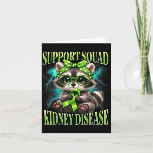 Tarjeta Equipo de Apoyo Enfermedad Renal Mapache Cinta Ver