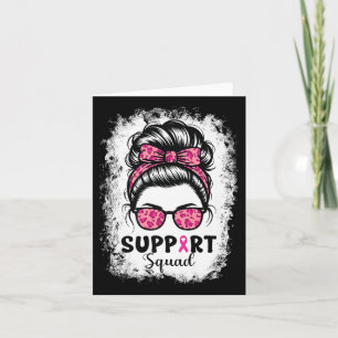 Tarjeta Equipo de Apoyo Moño Desordenado Guerrera Rosa Cán