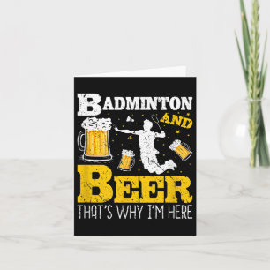 Tarjeta Equipo de bádminton bebiendo cerveza de bádminton