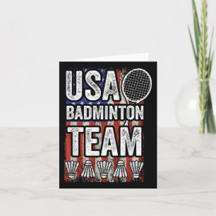 Tarjeta Equipo de bádminton de EE. UU. Bandera estadounide