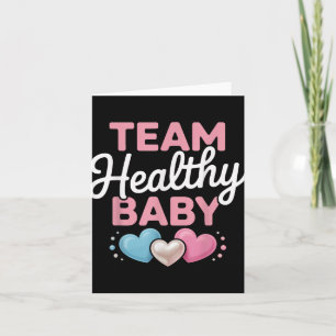 Tarjeta Equipo de bebé sano Nuevo padres Mamá Papá Revelac