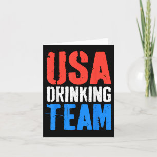 Tarjeta Equipo De Bebida De Estados Unidos Camisa Graciosa