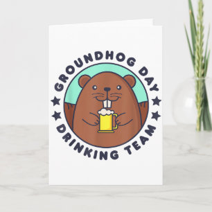 Tarjeta Equipo de bebida del día de la marmota Hombres div