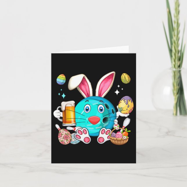 Tarjeta Equipo de boliche de conejo de Pascua Beer Gracios (Anverso)