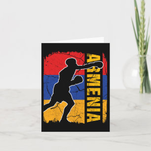 Tarjeta Equipo de boxeo armenio Bandera Guantes de boxeo e
