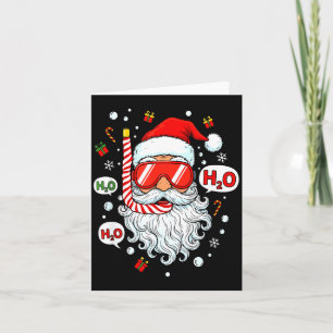 Tarjeta Equipo de buceo de Santa divertido buzo de Navidad