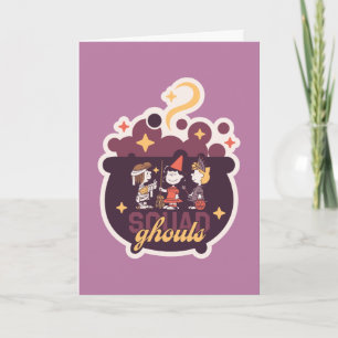 Tarjeta Equipo de Cacahuetes Fantasmas Caldero Halloween