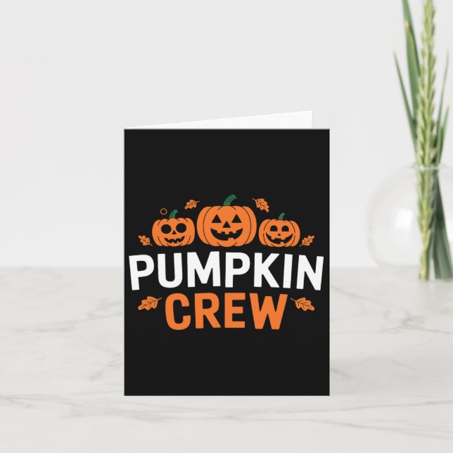 Tarjeta Equipo de calabaza divertido parche de calabaza fa (Anverso)