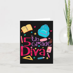 Tarjeta Equipo de Chica docente de quinto grado Diva